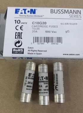 伊顿BUSSMANN保险丝C10G05/C10G1/C10G2/C10G4/C10G6/C10G8 10*38