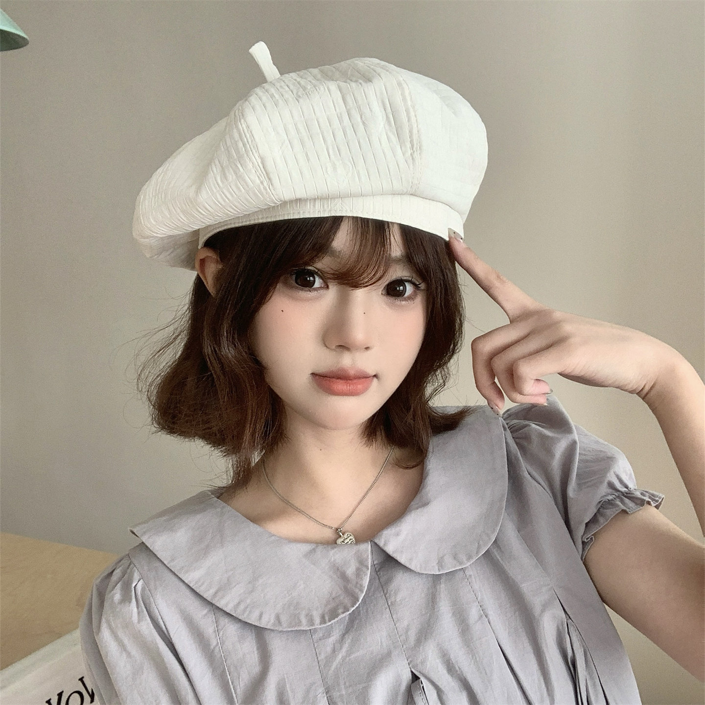 韩版简约百搭气质显脸小贝雷帽女春季时尚休闲蓓蕾画家帽潮八角帽