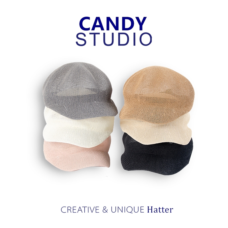 夏八角帽草帽大头围鸭舌画家帽子女遮阳防晒薄款百搭韩版贝雷帽潮