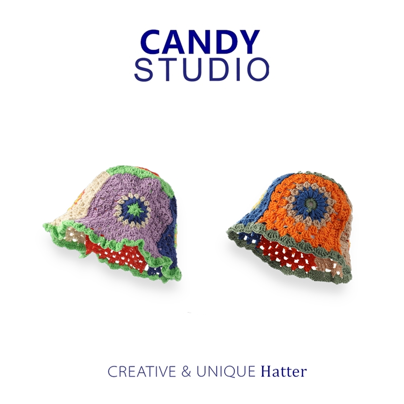 女手工四季百搭mao棉线复古帽子