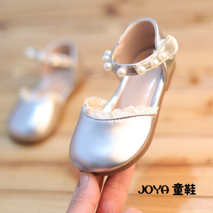 公主风女童皮鞋春夏珍珠蝴蝶结半凉鞋仙女风配裙子小女孩软底单鞋