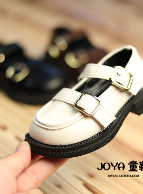 黑色小皮鞋女童春秋款日系英伦风白色圆头软底公主鞋JK玛丽珍单鞋