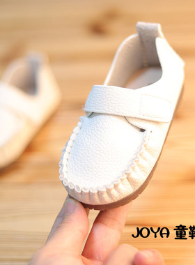 男宝小皮鞋春秋季1-2-3-4-5岁女童鞋子黑色复古英伦软底浅口单鞋