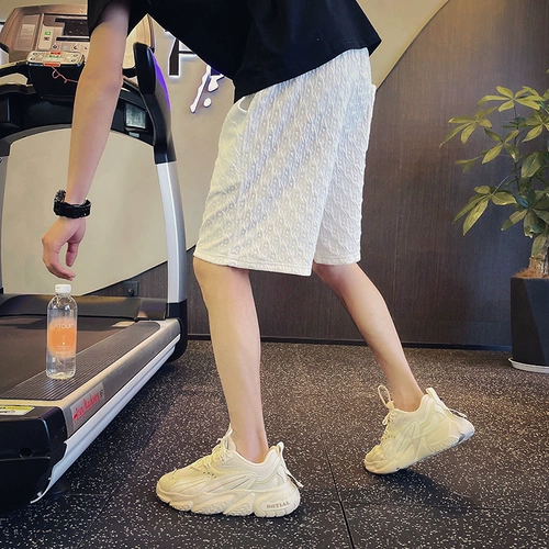 Мужские шелковые летние шорты, универсальные спортивные дышащие штаны для отдыха, изысканный стиль, свободный прямой крой