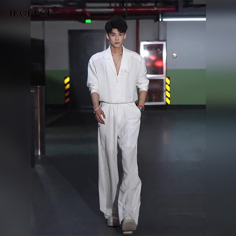 高端男士老钱风天丝亚麻西服套装2025夏季轻熟风垂感棉麻裤子一套