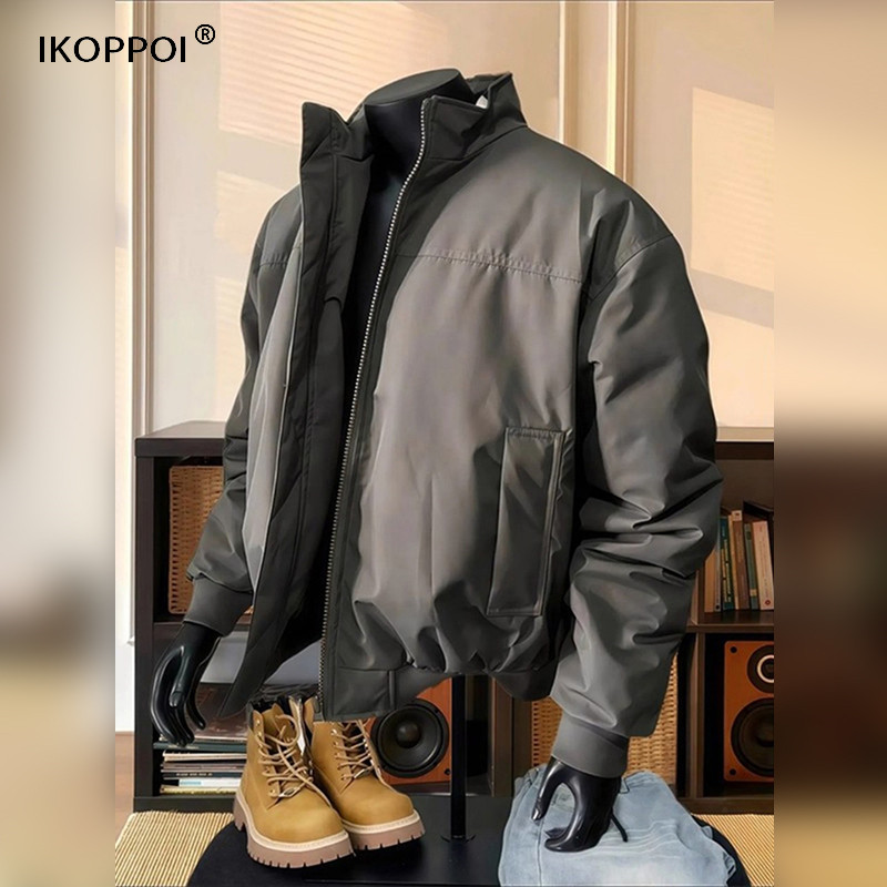 高端男士户外三防冲锋衣棉服2025冬季美式立领飞行员防风防水夹克