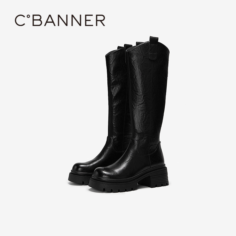 【七七酱直播间】千百度厚底骑士靴女2025冬季新款增高高筒长靴,女鞋,骑士靴,淘宝优惠券,粉丝福利购,淘宝优惠卷