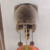 小浣熊皮草帽子亲子可爱保暖护耳高端保暖帽