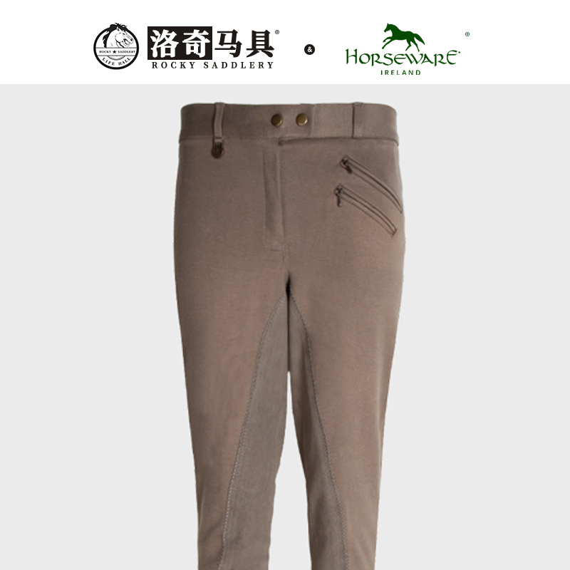 horseware针织半皮马术裤冬款