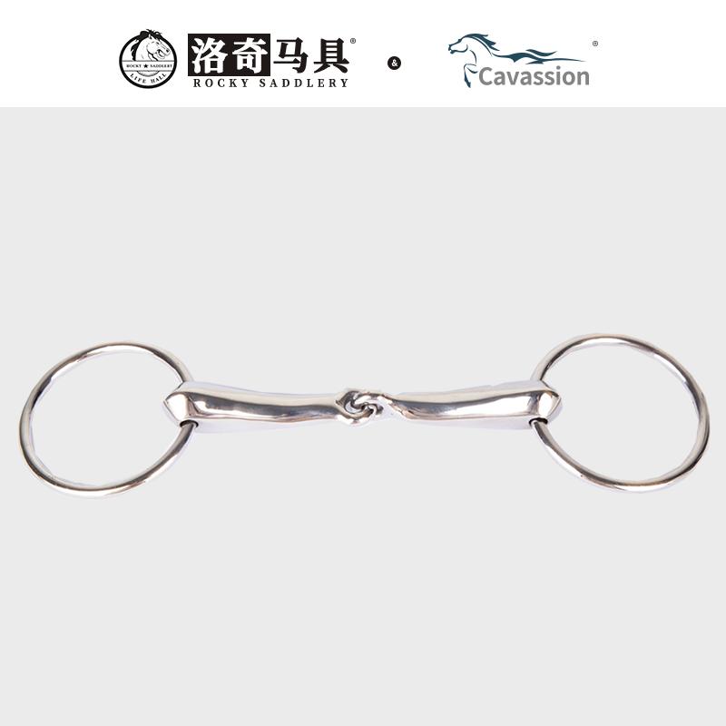 Cavassion冲压空心两节圆形口衔衔铁马术马匹 8209005