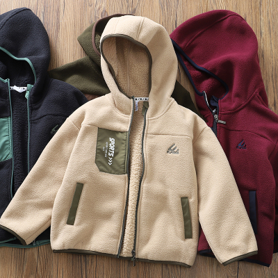 儿童中大童保暖双面绒卫衣外套