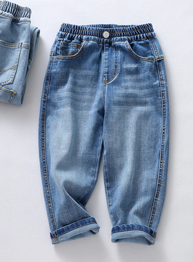 有型牛仔裤宽松舒适~童装儿童棉柔软男童中大童帅气裤子春秋w12