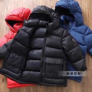 W加厚羽绒服中长款高品质童装男童秋冬新款~儿童中童连帽棉服W12