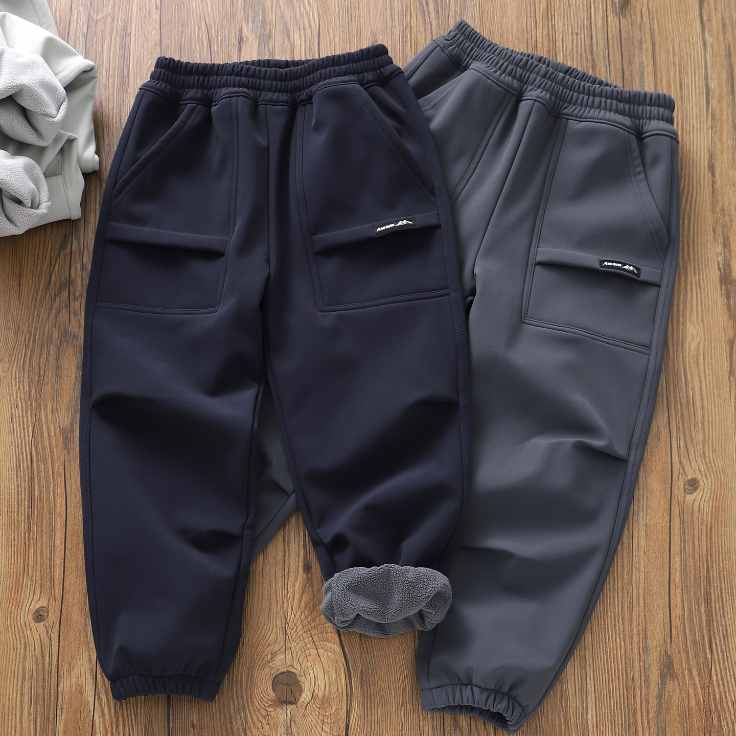 童装男童秋冬户外保暖加绒登山裤
