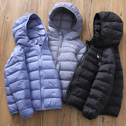实惠轻便型校服内胆连帽羽绒服~儿童男童轻薄外套童装秋冬~短款B