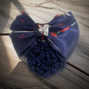 蜜雪冰城发夹魔法铺职业头花发网蝴蝶结发夹定制专用工作发夹网兜