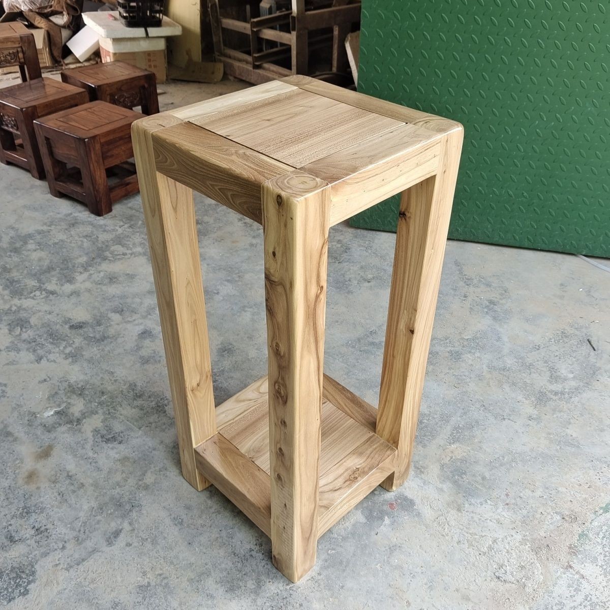 全实木花架老榆木盆景架花几置物架木架阳台简约现代中式木质多层