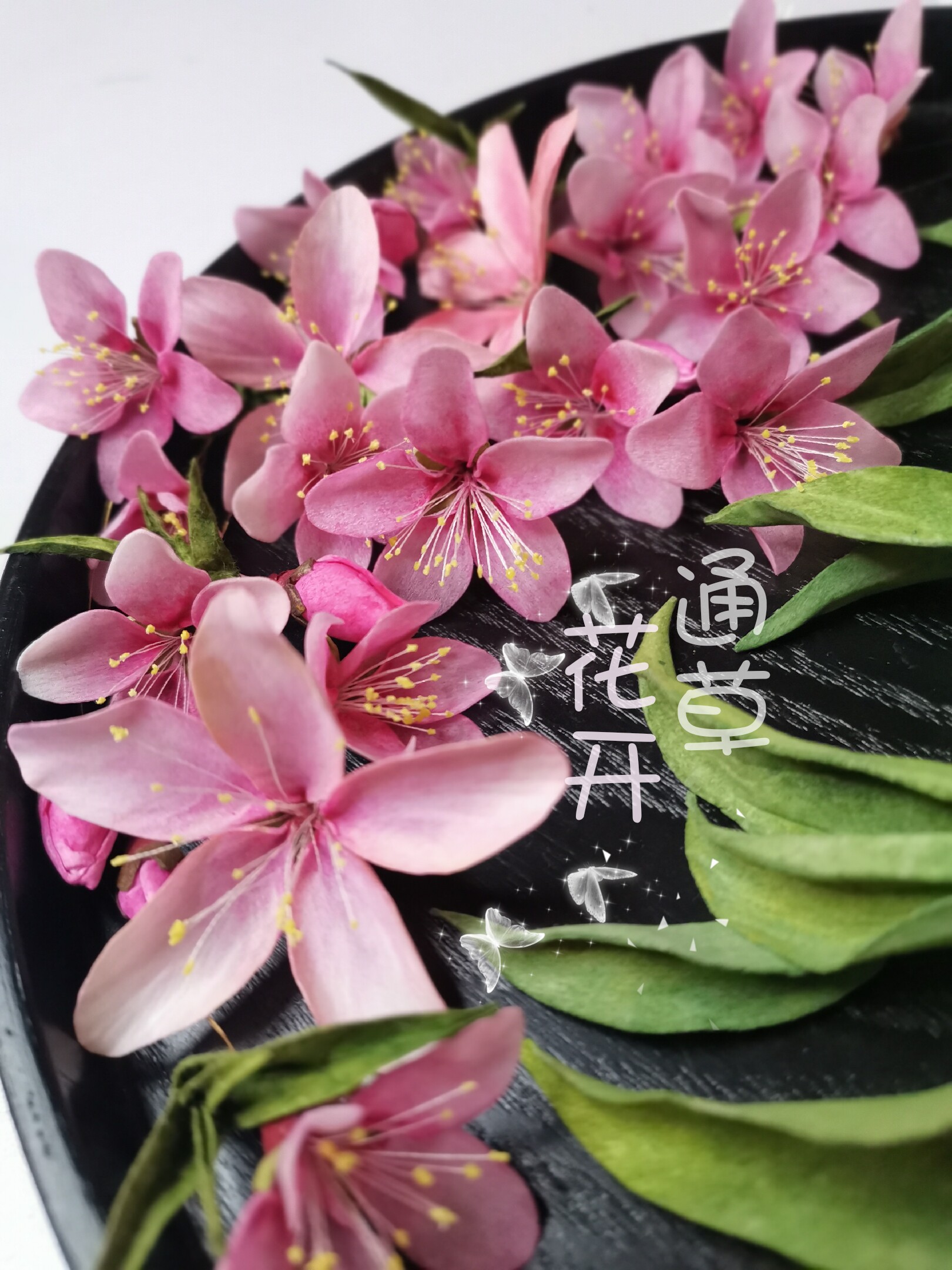 【通草花开】纯手工制作非遗通草花 通草纸桃花 定制限量工艺礼品