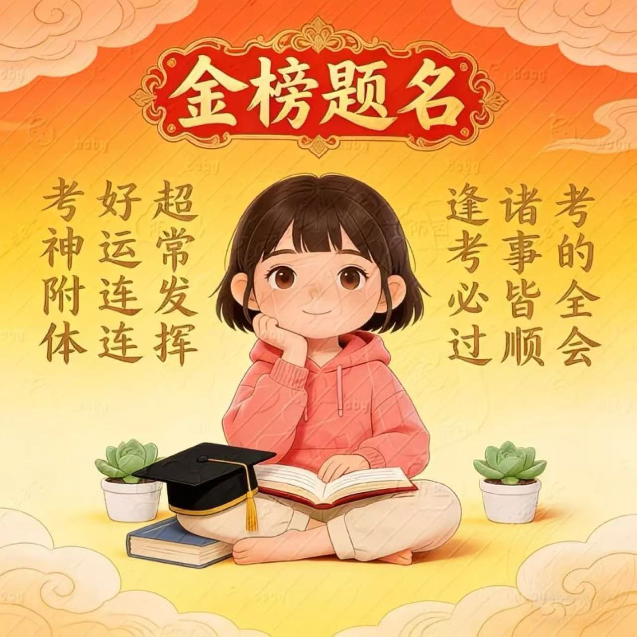 金榜题名成功上岸自粘贴