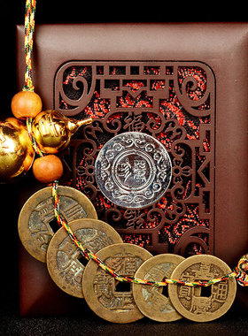 速发铜五钱铜钱挂件六钱葫饰中国结家居客厅房礼装芦摆件门品礼物