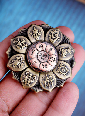 速发合金八卦随花罗盘旋转陀螺复属莲身金古减压中国风陀螺