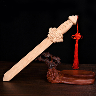 速发东南桃木雕刻桃木剑小号件大小挂手工原色木桃剑木客厅随身配