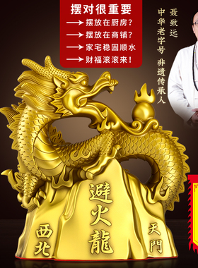 铜避火龙瓶子厨房在东北西北角铜辟火龙必火龙壁火龙客厅厨房摆件