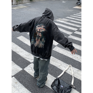 直播品质!  秋冬重磅水洗做旧连帽卫衣 XZ203-SW639-P68.图片