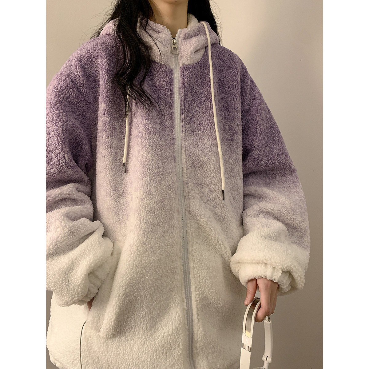 XZ203-YG01-P138冬装新品保暖渐变羊羔毛棉衣外套..,女装棉衣/棉服,星座203
