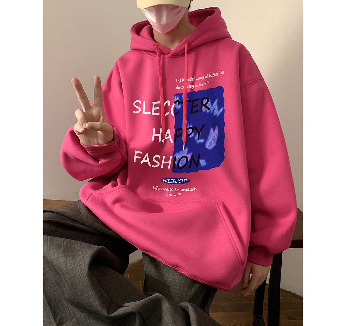 直播品质！重磅新品连帽宽松卫衣.XZ203-W609-P55加绒P65.,男装卫衣,星座203