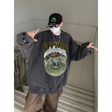 直播品质!秋冬重磅水洗做旧圆领卫衣XZ203-SW620-P58，男装卫衣，星座203