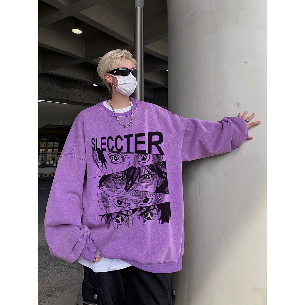 直播品质!新品秋冬重磅水洗做旧圆领卫衣XZ203-W610-P58,男装卫衣,星座203