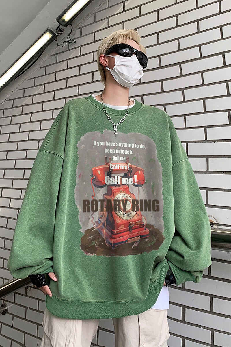 直播品质!秋冬重磅水洗做旧圆领卫衣XZ203-W623-P58,男装卫衣,星座203