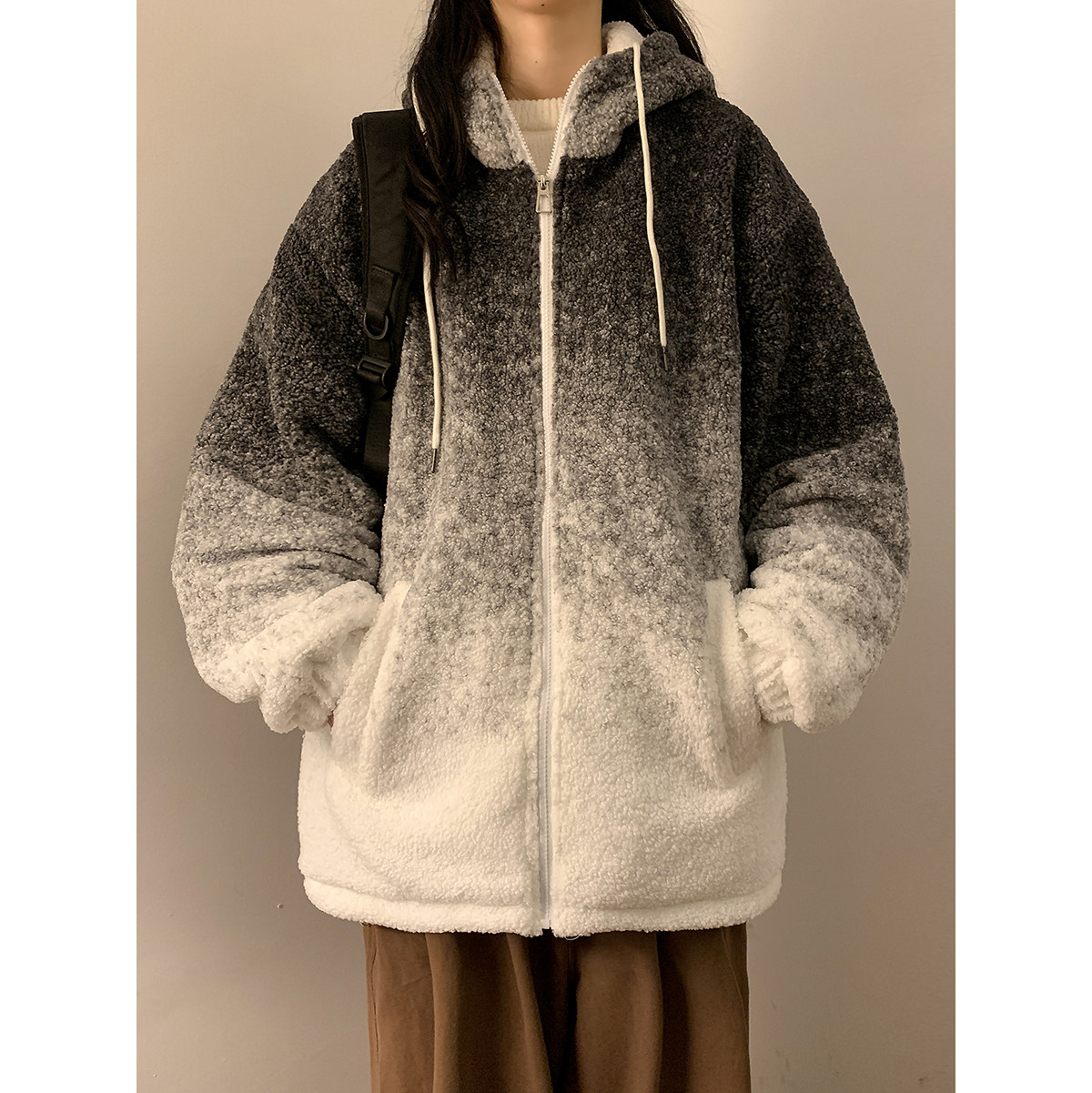 XZ203-YG01-P138冬装新品保暖渐变羊羔毛棉衣外套..,女装棉衣/棉服,星座203