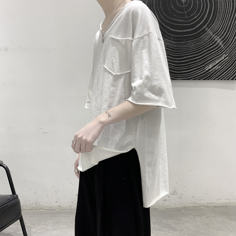 XZ203-DT130-P25夏季休闲V领短袖T恤,男装T恤,星座203