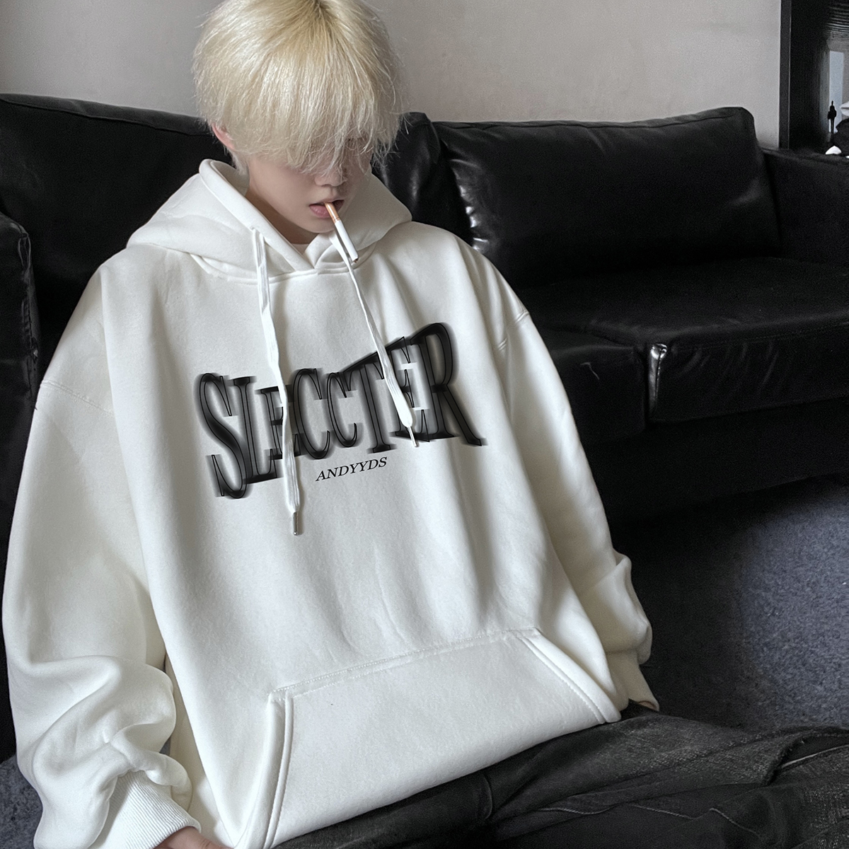 直播品质！重磅新品连帽宽松套头卫衣XZ203-W649-P55...，男装卫衣，星座203