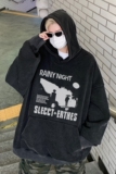 直播品质!23秋冬新品重磅水洗做旧连帽卫衣XZ203-W617-P68，男装卫衣，星座203