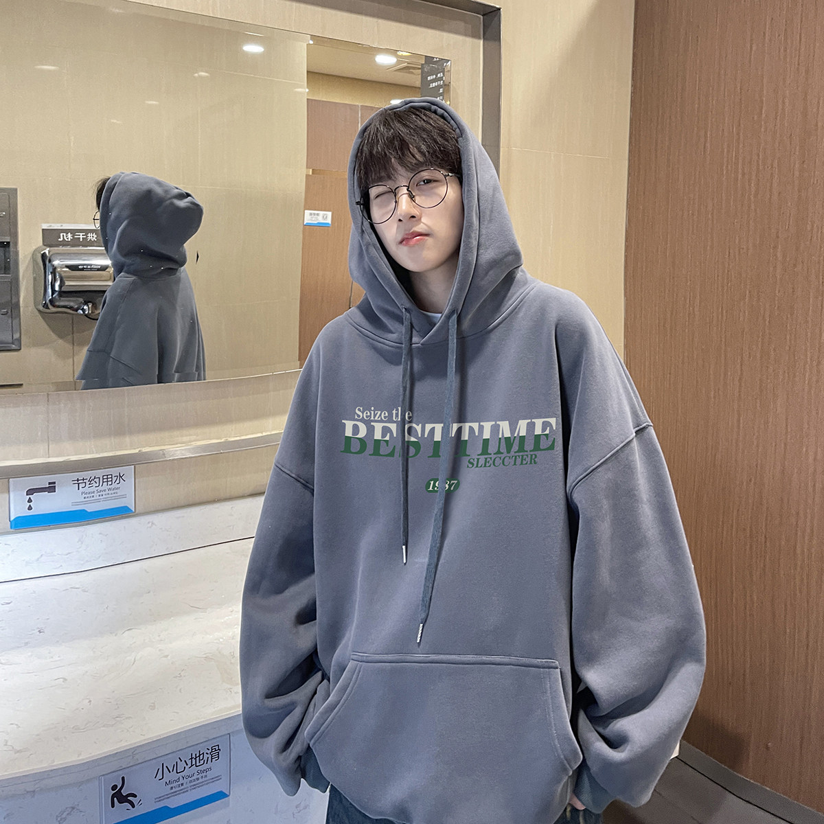 直播品质！重磅新品连帽宽松卫衣.XZ203-W635-P55加绒P65..,男装卫衣,星座203