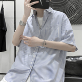 XZ203-CS06-P3823夏新品条纹衬衫短袖.，男装衬衫，星座203