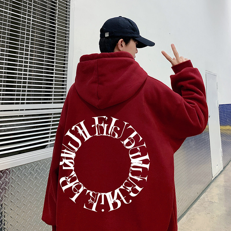 冬装新品加绒加厚连帽印花卫衣XZ203-W99加绒-P60,男装卫衣,星座203