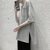 XZ203-DT130-P25夏季休闲V领短袖T恤，男装T恤，星座203