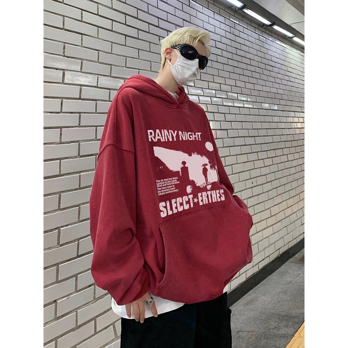 直播品质!23秋冬新品重磅水洗做旧连帽卫衣XZ203-W617-P68,男装卫衣,星座203