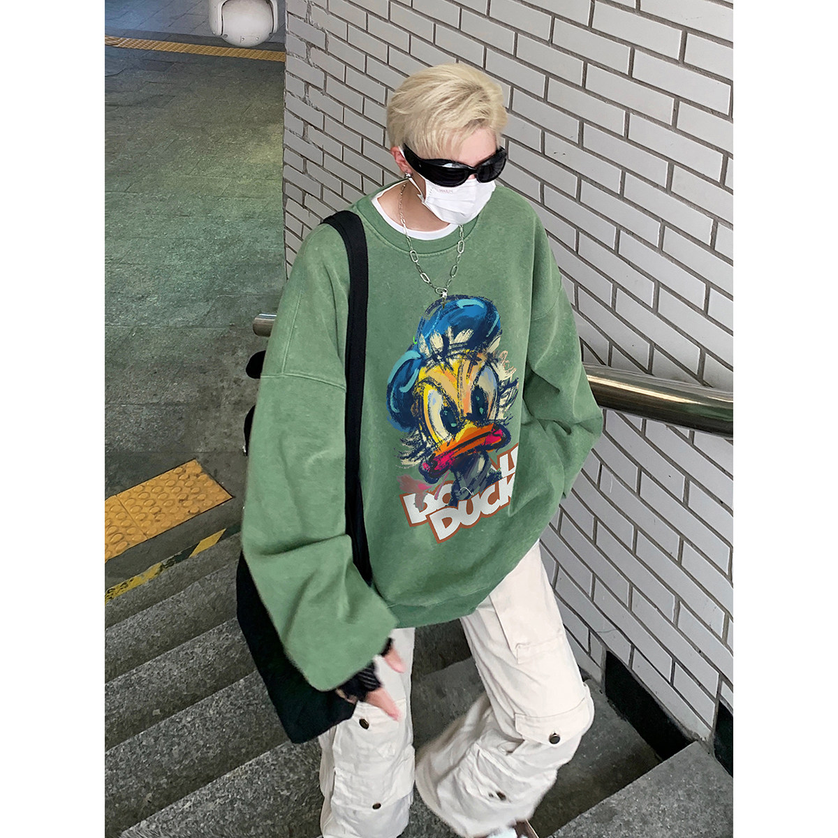 直播品质!秋冬重磅水洗做旧圆领卫衣XZ203-SW621-P58,男装卫衣,星座203