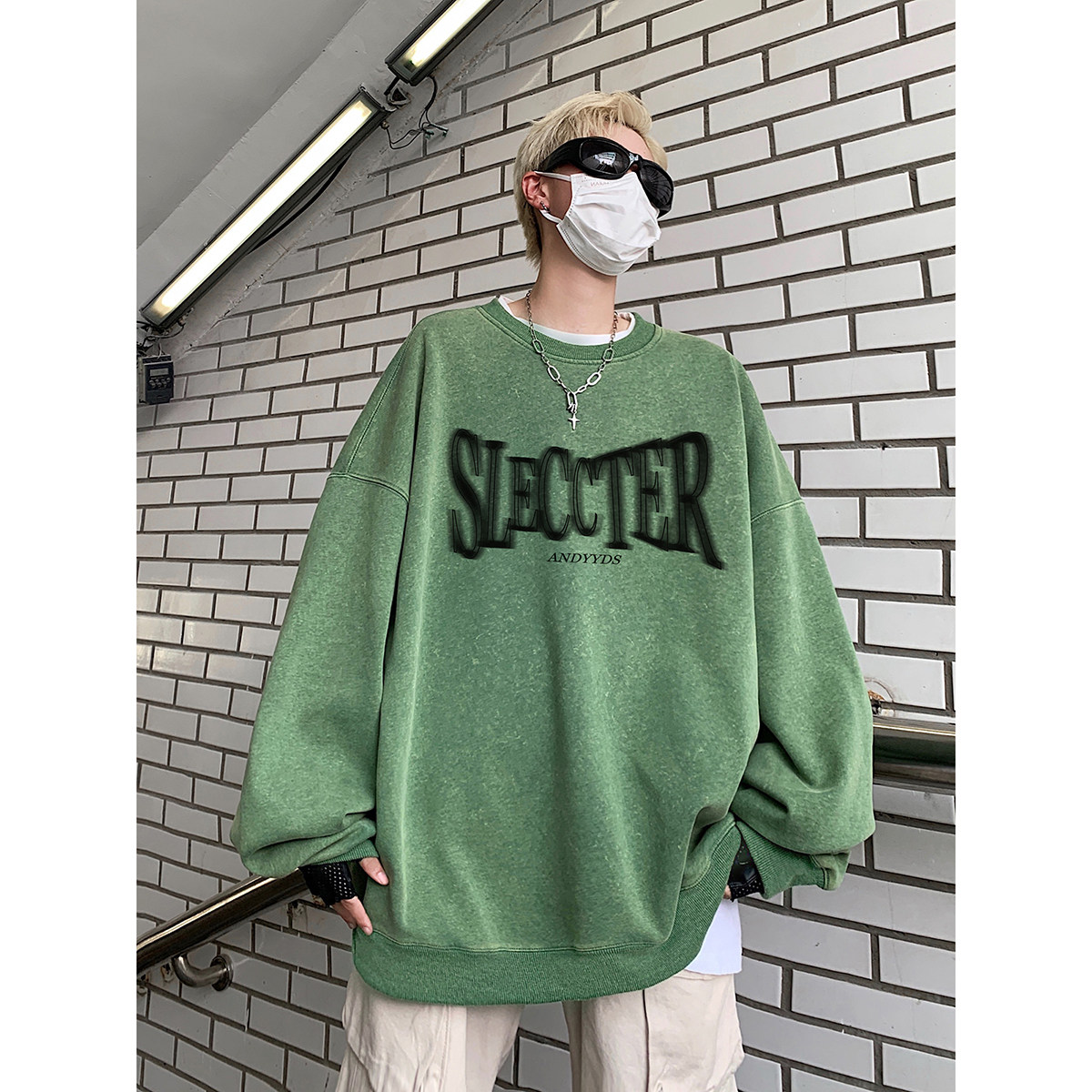 直播品质!秋冬重磅水洗做旧圆领卫衣XZ203-W612加绒-P65.,男装卫衣,星座203