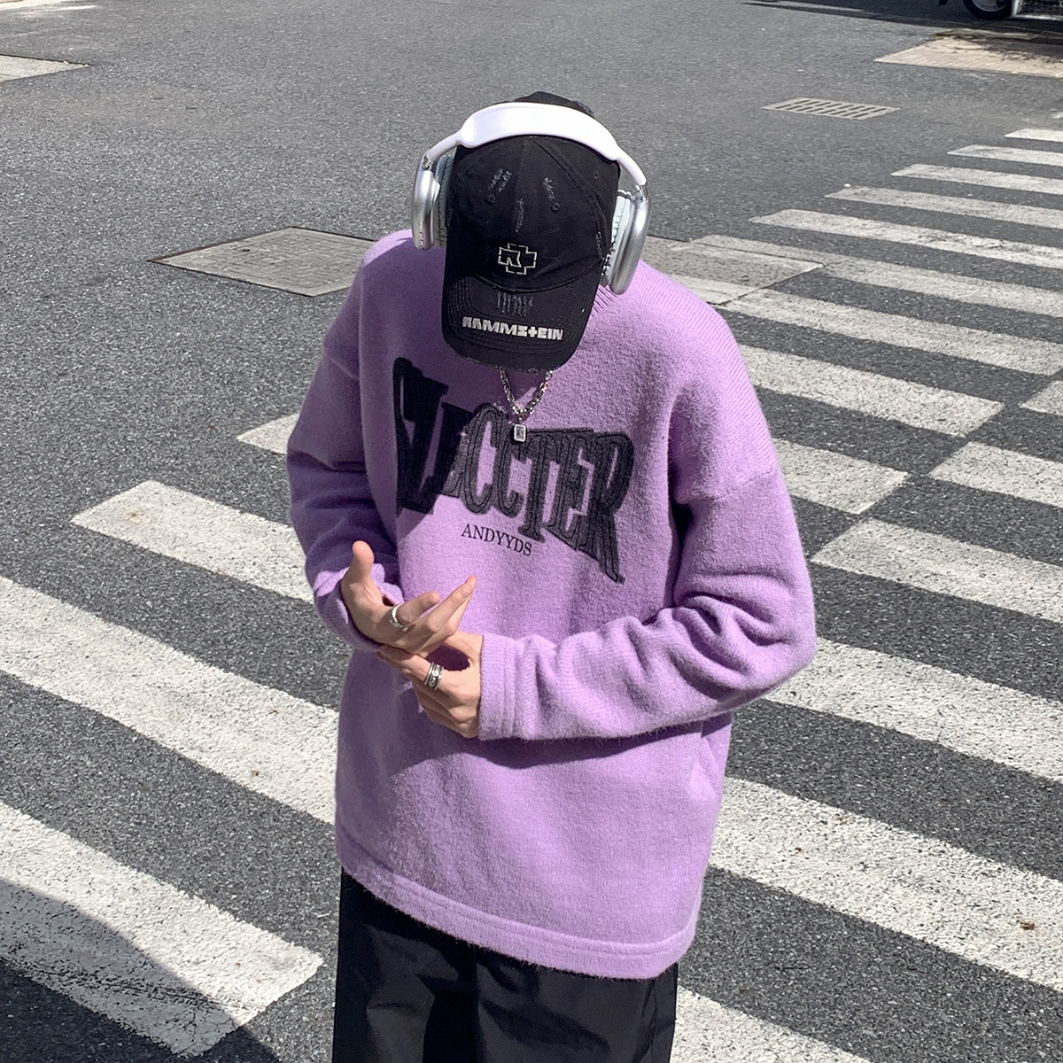 XZ203-MY683-P68秋冬新品印花圆领宽松毛衣针织衫.，男装针织衫/毛衣，星座203