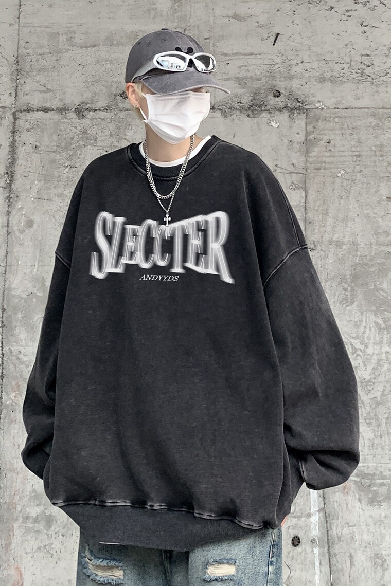 直播品质!秋冬重磅水洗做旧圆领卫衣XZ203-W612加绒-P65..,男装卫衣,星座203