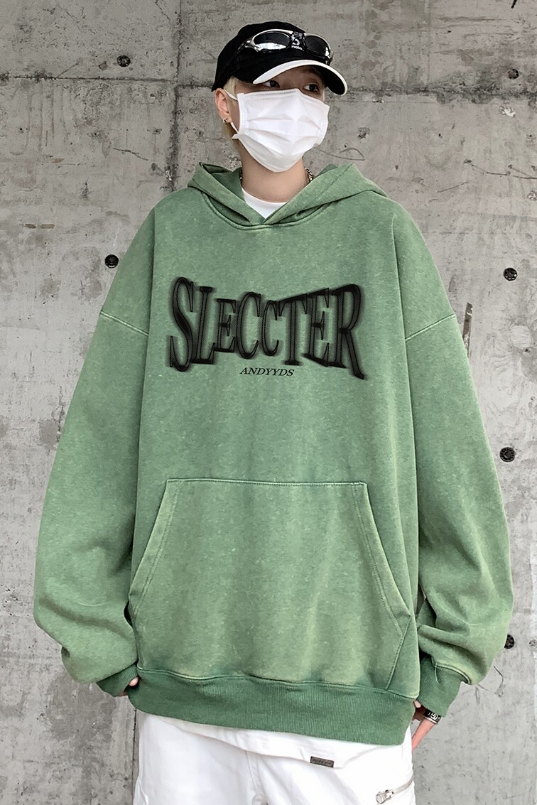 直播品质!秋冬重磅水洗做旧连帽卫衣XZ203-SW629-P68..,男装卫衣,星座203