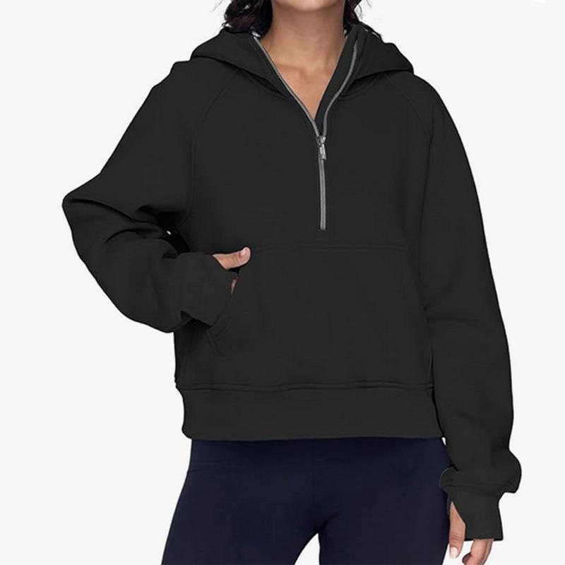 Women's Hooded Zipper Pocket Loose Sweatshirt