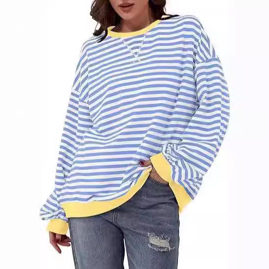 Simple home neck leisure sleeve pattern matching round long