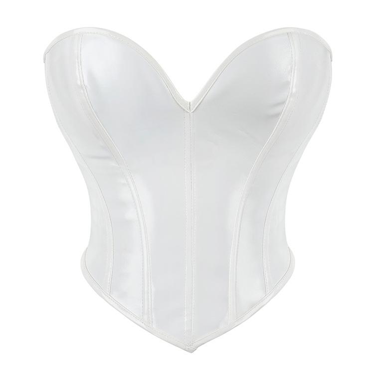 white corset crop plus size women bustier overbust sexy